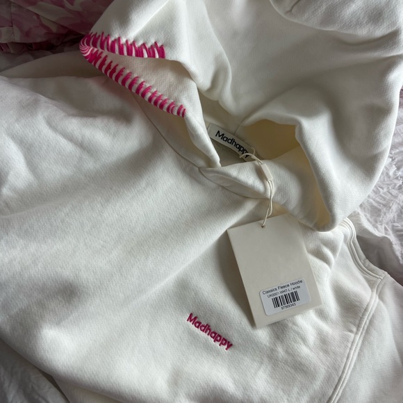 Madhappy Other - Madhappy Cream Hoodie with Pink Details
